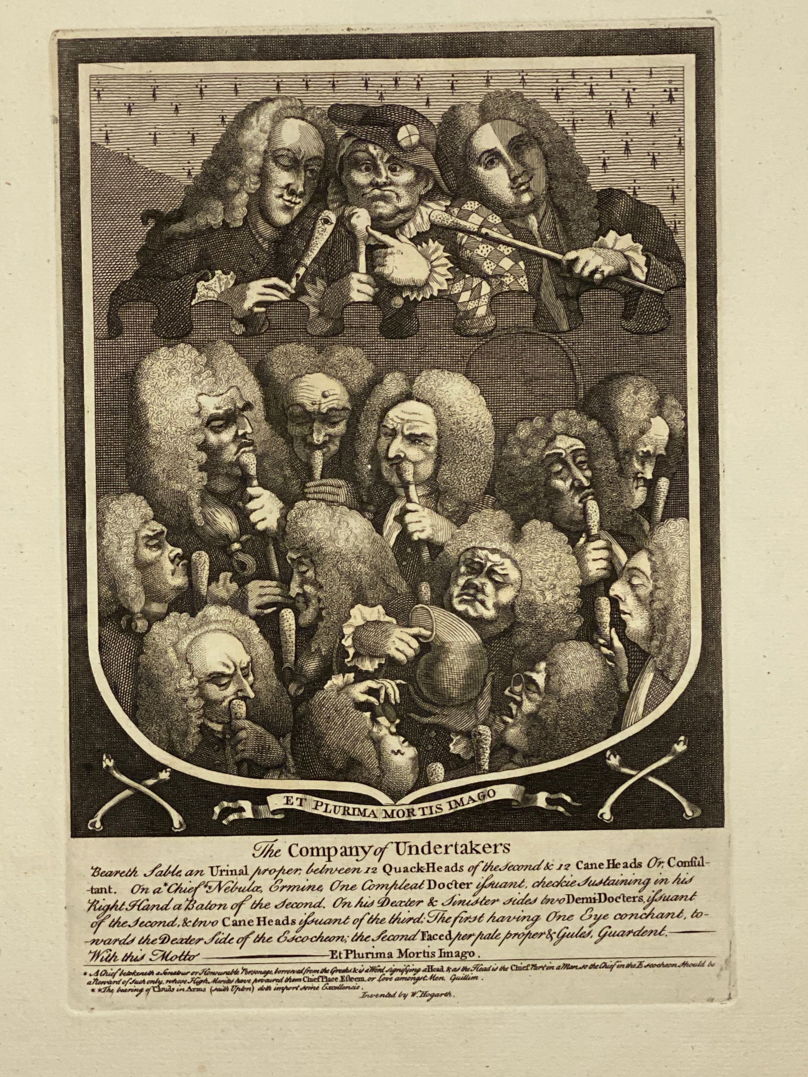 William Hogarth 1697-1764 Etching The Company of Undertakers 18th century (1 of 5)