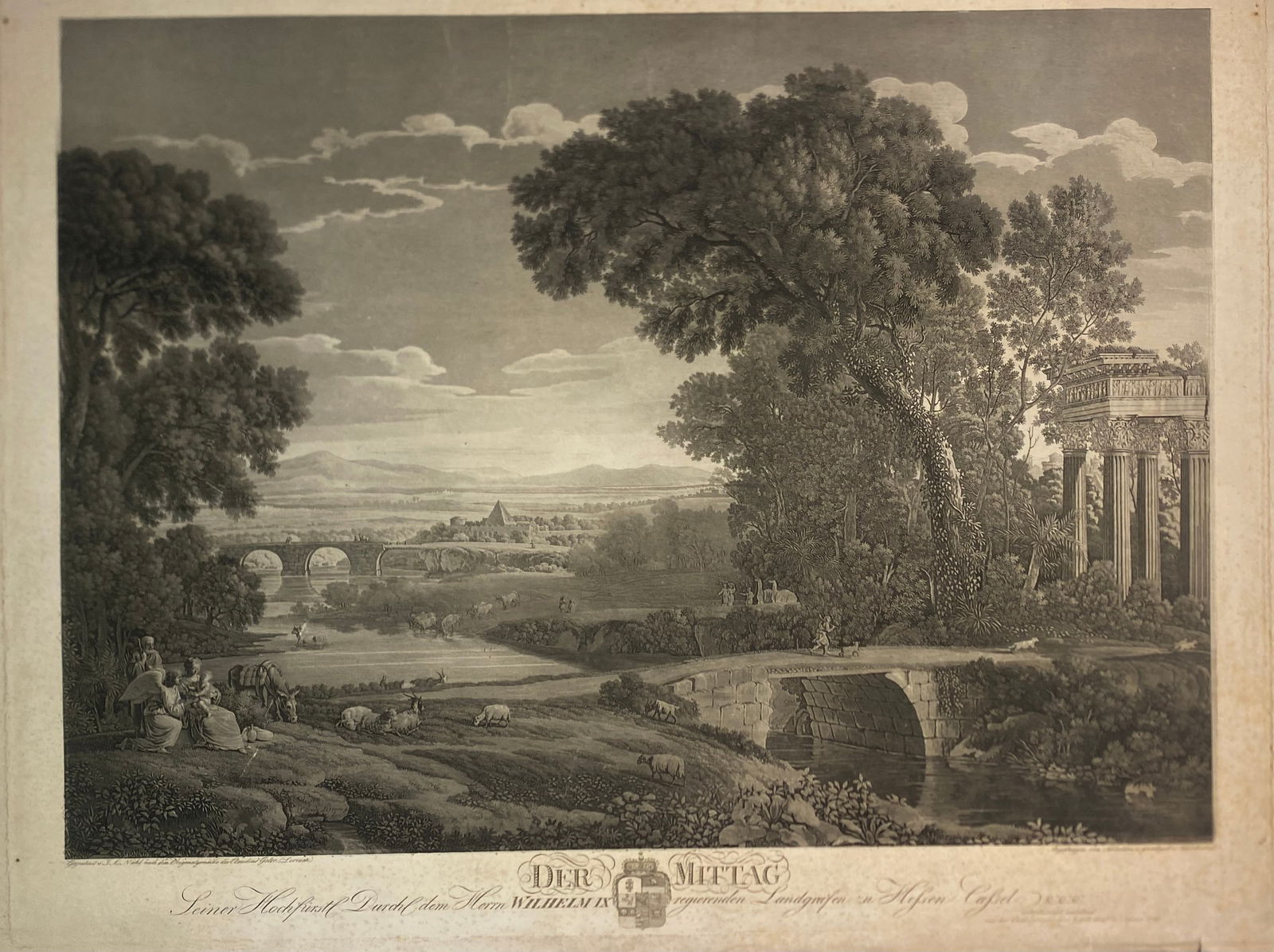 Wilhelm Friedrich Schlotterbeck Antique Engraving: Wilhelm Friedrich Schlotterbeck Antique Engraving..Total size with margins 23” x 32”..