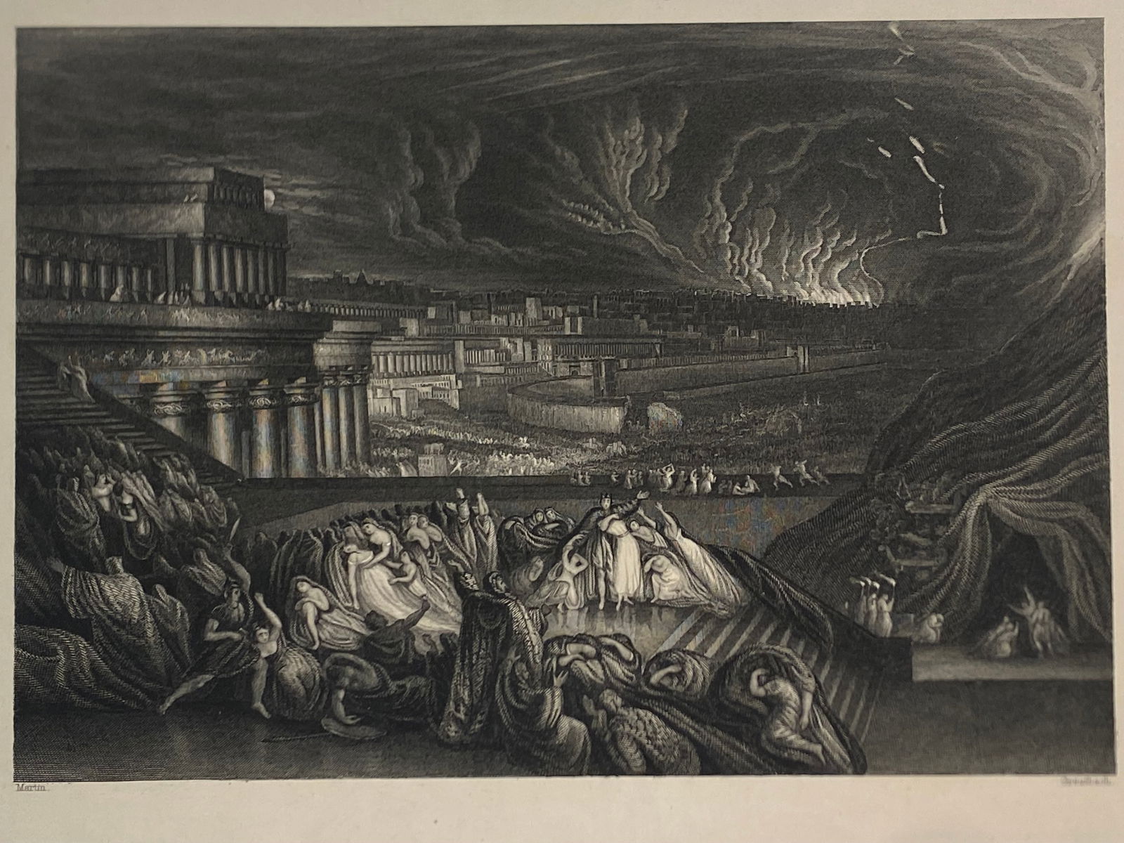 John Martin 1849 Copper Engraving Nineveh Assyria Nineveh Fall God Biblical Empire (1 of 8)