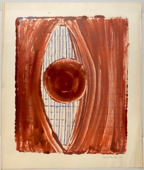 Alfred L. Kennedy Mixed Media Modern Abstract Painting 1976: Alfred L. Kennedy Mixed Media Modern Abstract Painting 197622” x 25 1/2”..