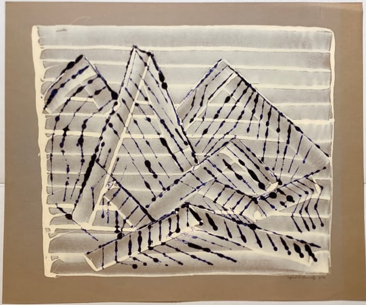 Alfred L. Kennedy Mixed Media Modern Abstract Painting 1976 (1 of 2)