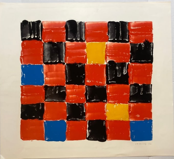 Alfred L. Kennedy Mixed Media Modern Abstract Painting 1976 (1 of 2)