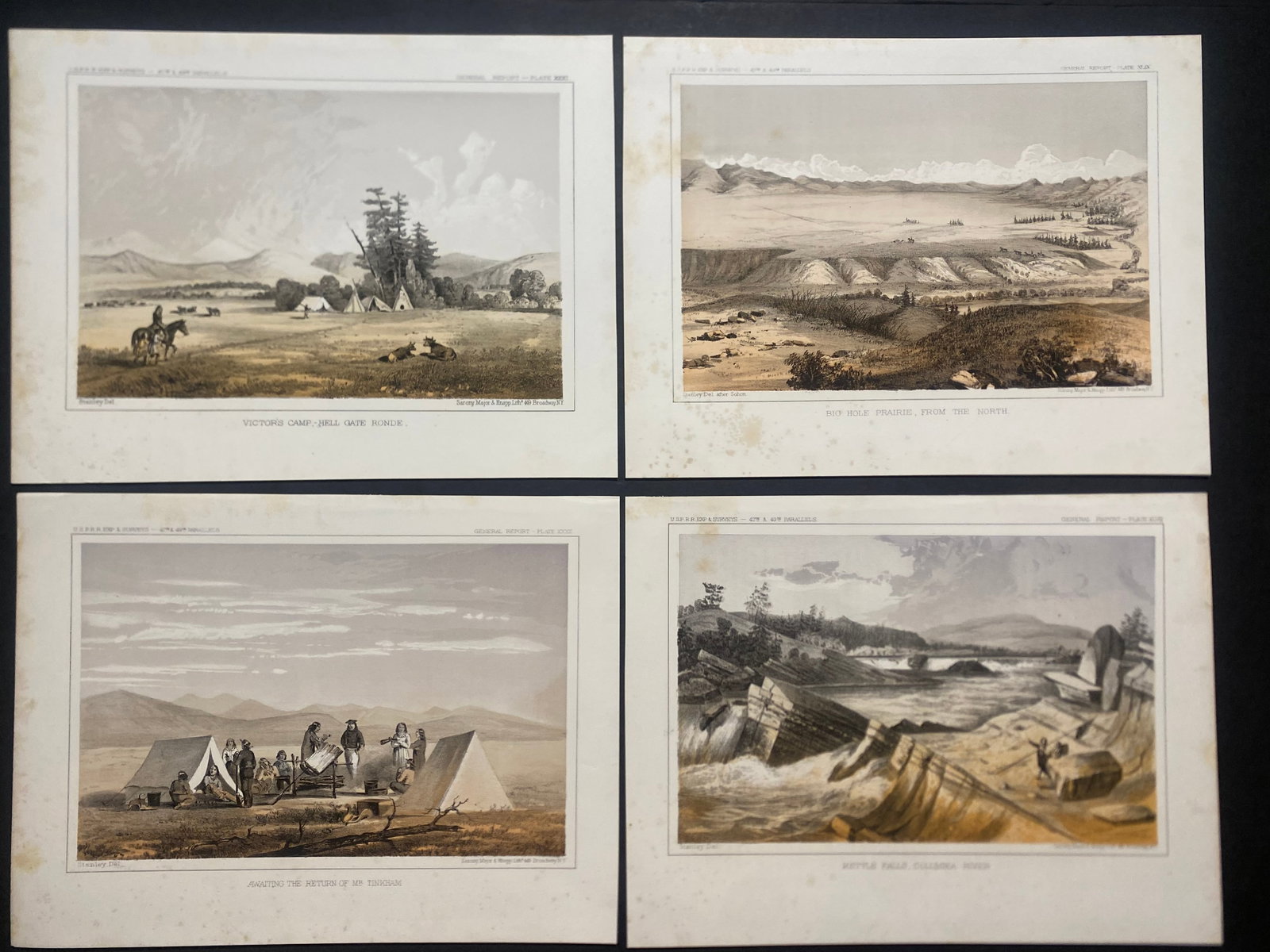 LOT of 17 Western Americana - Railroad Survey Lithographs 1850s: [Western Americana - Railroad Survey Lithographs] USPRR, Pacific Railroad Survey, Large Collection of LithographsGROUP OF 17 TINTED AND COLOR LITHOGRAPHS - FROM VARIOUS PACIFIC RAILROAD SURVEY