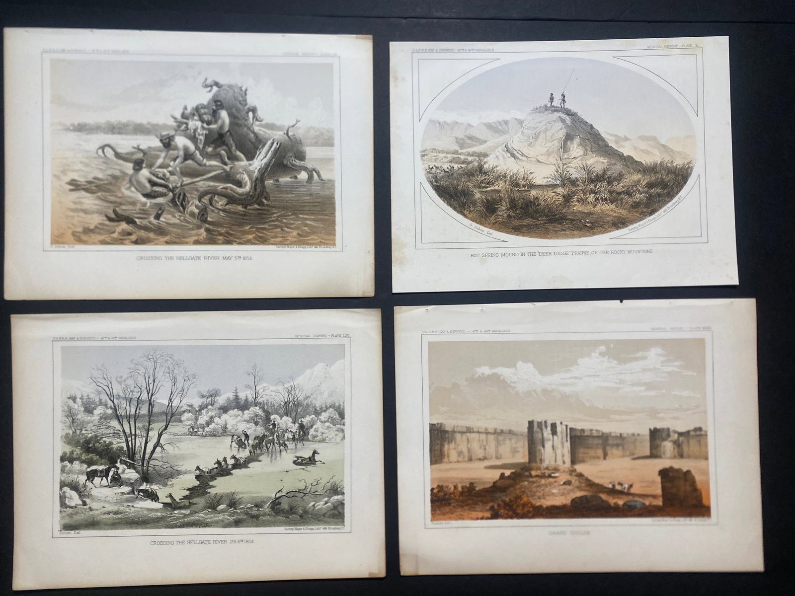 LOT of 17 Western Americana - Railroad Survey Lithographs 1850s - 2
