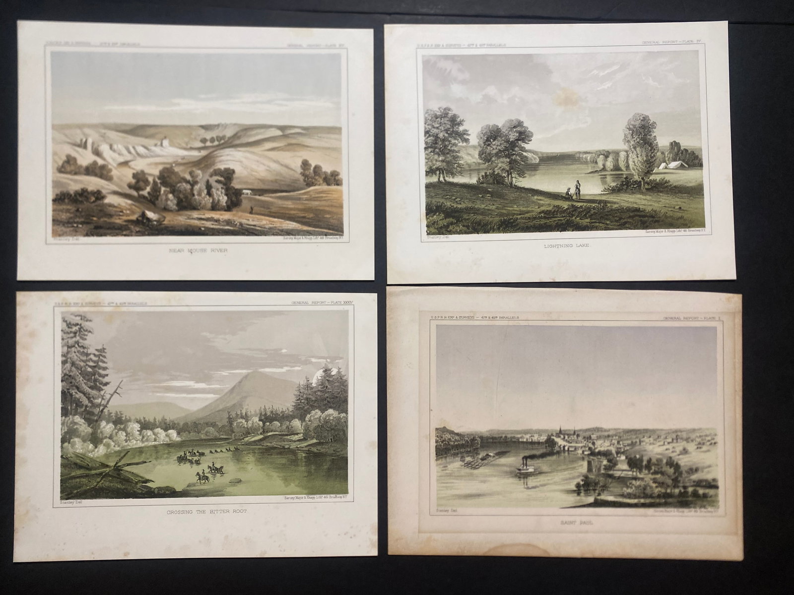 LOT of 17 Western Americana - Railroad Survey Lithographs 1850s - 3