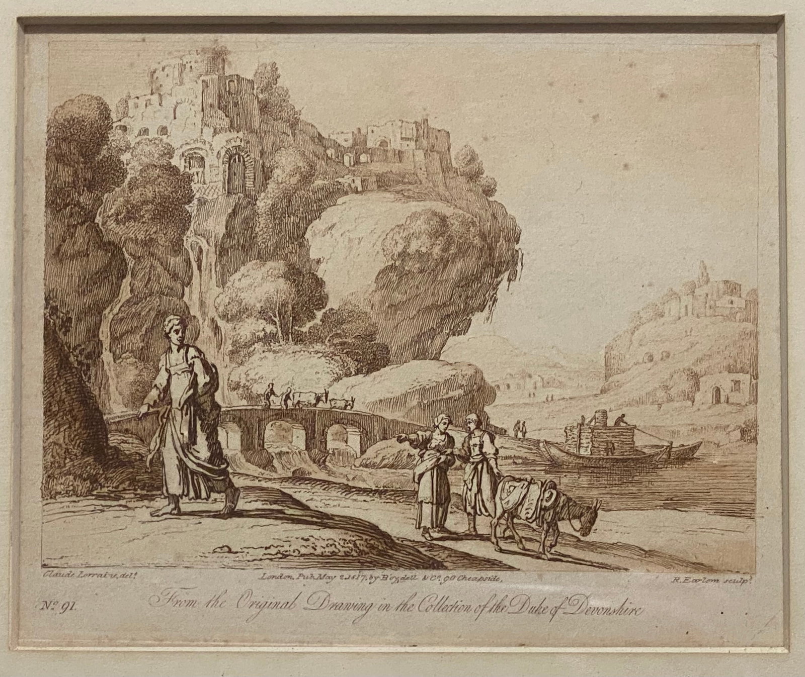 Richard Earlom (1743-1822) after Claude Lorrain (1600-82) Claude - A Waterfall: Richard Earlom (1743-1822) after Claude Lorrain (1600-82)Claude - A WaterfallEtching in sepia ink. 1817. 170mm by 240mm (platemark) 275mm by 430mm (sheet). From 'Liber Veritatis; or A Collection of Pr