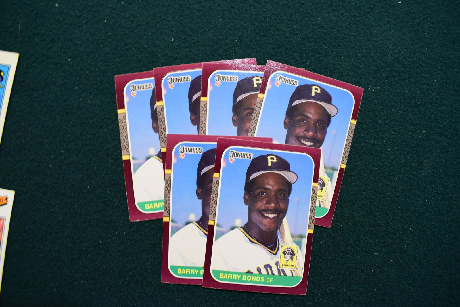 Barry Bonds 1987 Donruss Opening Day lot of 6 (1 of 1)