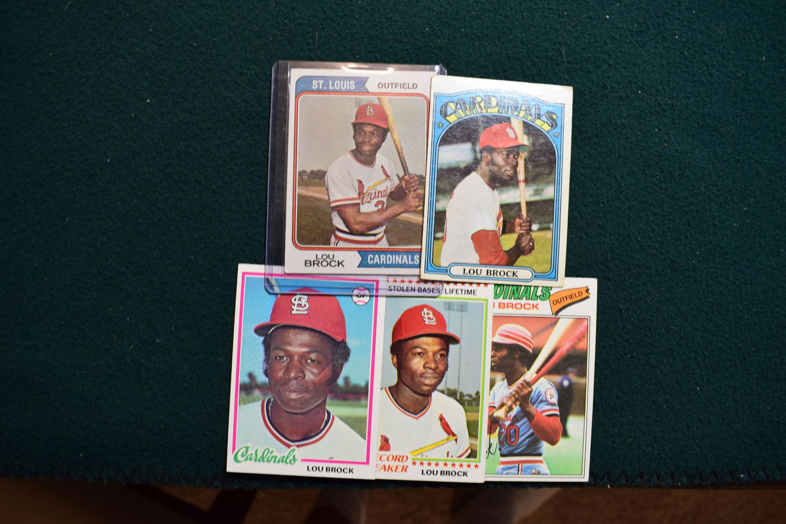 Lou Brock card lot of 5  1970s (1 of 1)