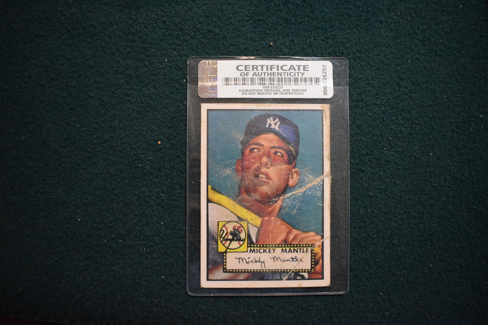 1952 Topps #311 Mickey Mantle card – authenticated (1 of 2)