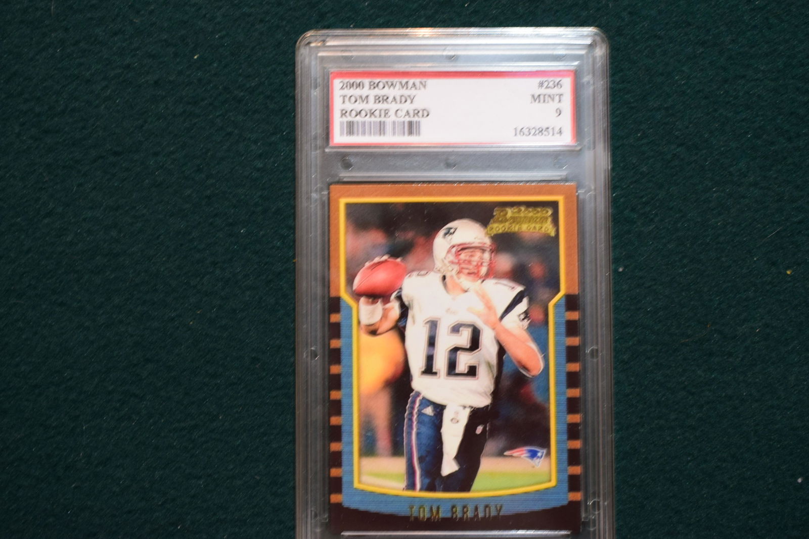 2000 Bowman Tom Brady rookie graded MINT 9 (1 of 1)