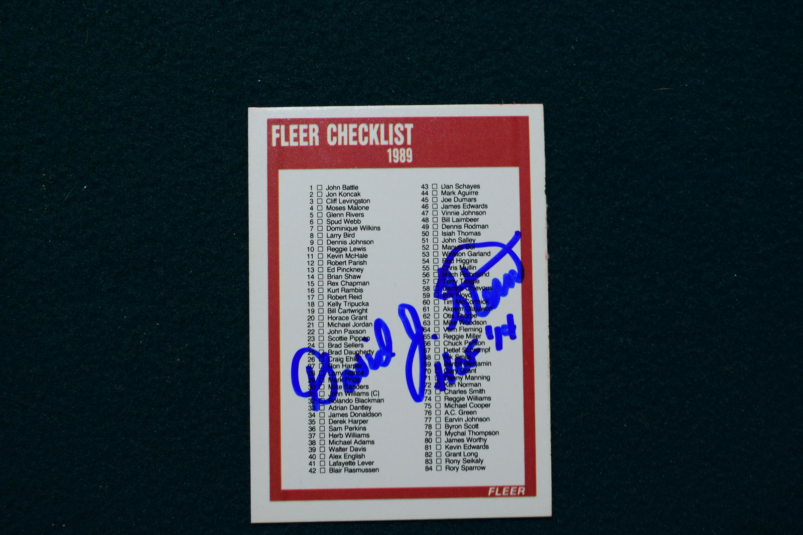 1990 David Stern signed checklist (1 of 1)