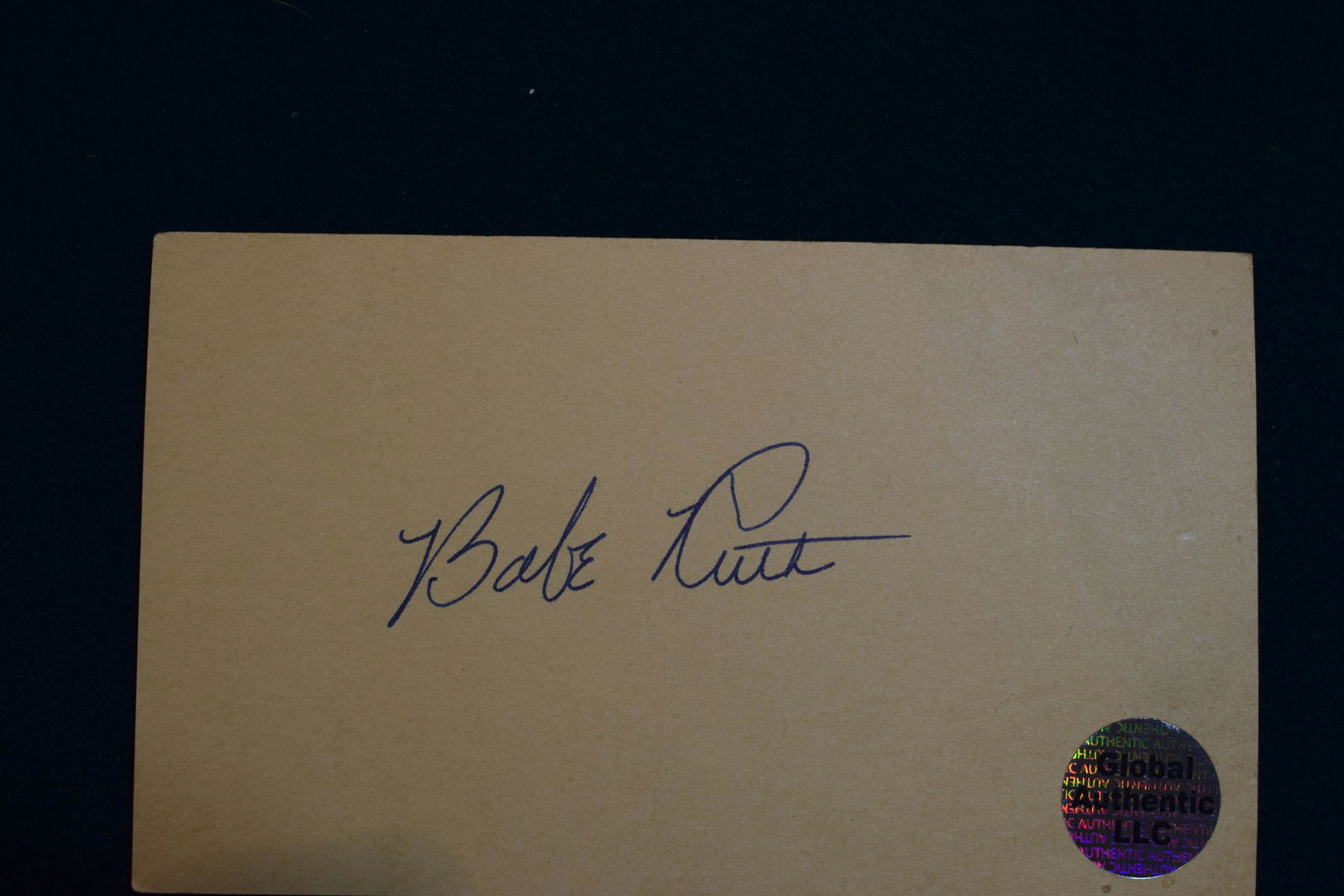 Babe Ruth HOFer signed postcard W/ COA (1 of 1)