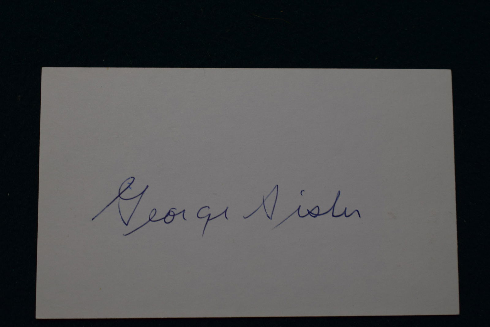 George Sisler signed index card (1 of 1)