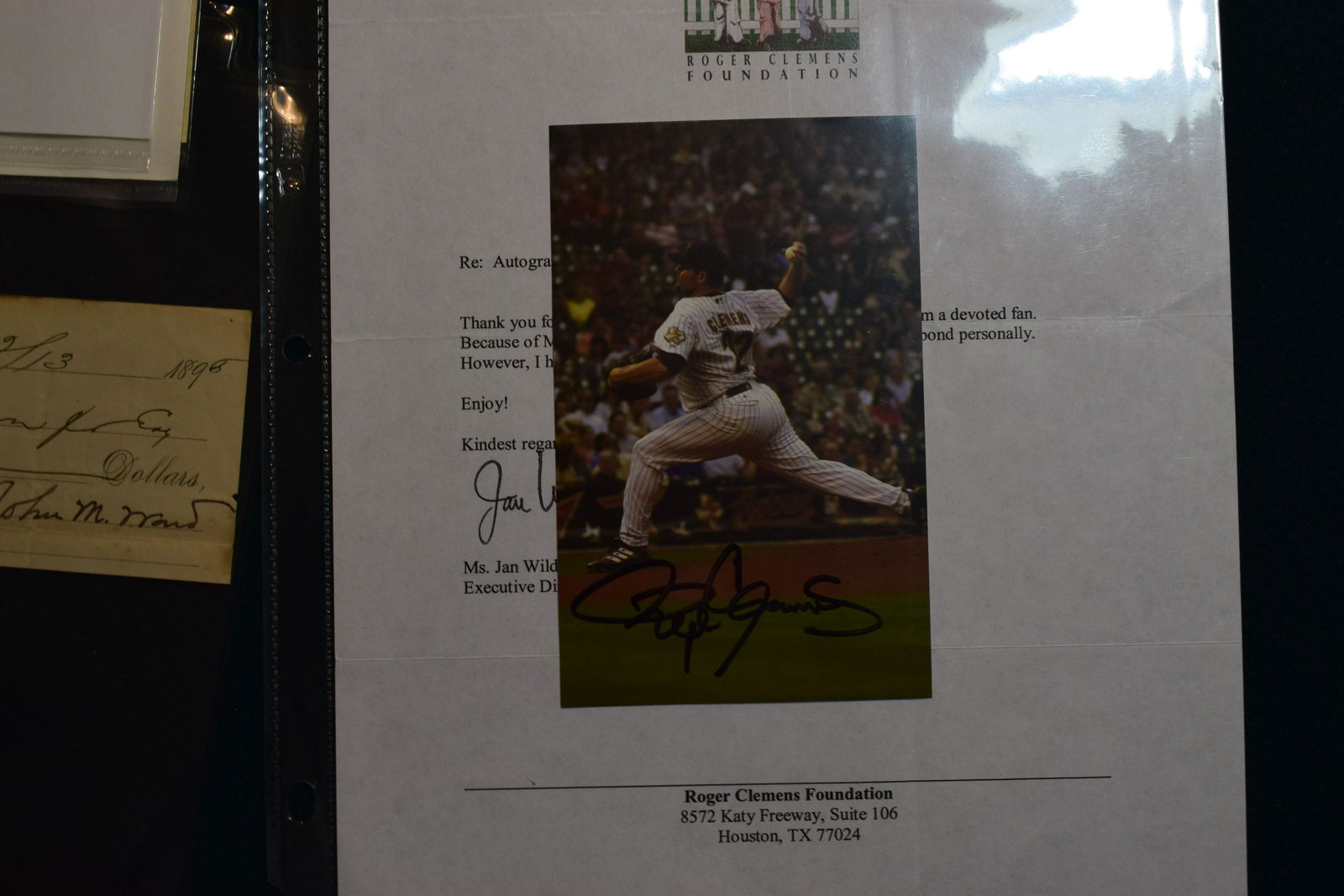 Roger Clemens signed postcard (1 of 1)