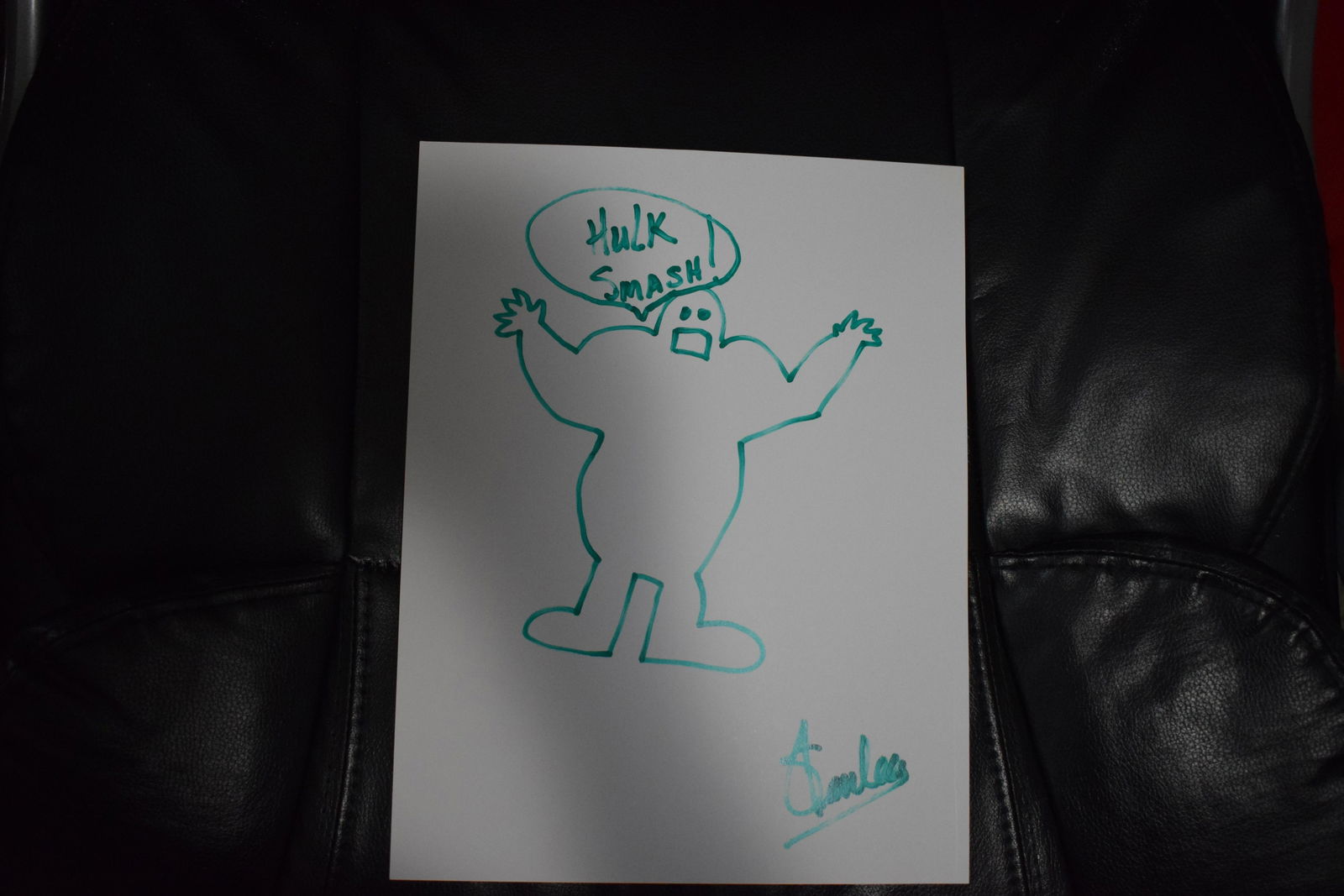 Stan Lee signed sketch of The Hulk HULK SMASH (1 of 1)