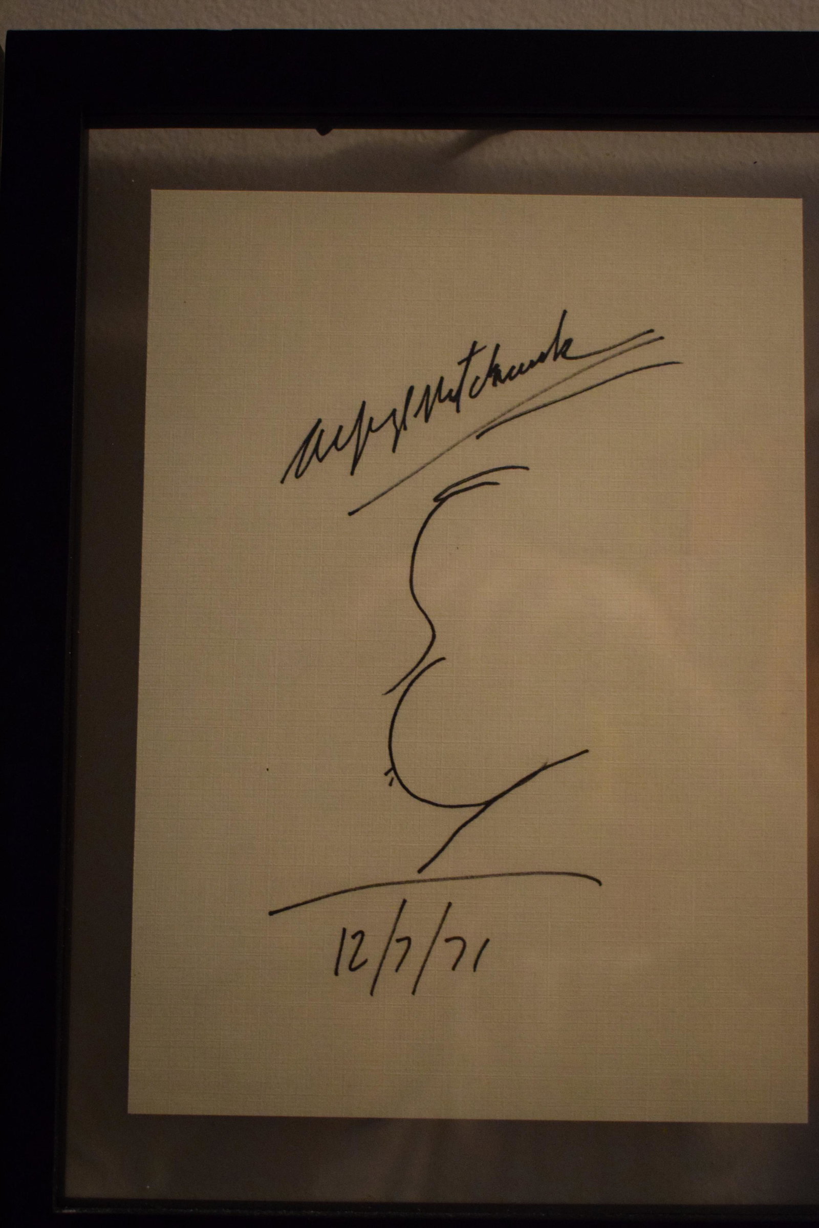 Alfred Hitchcock signed self portrait LARGE (1 of 1)
