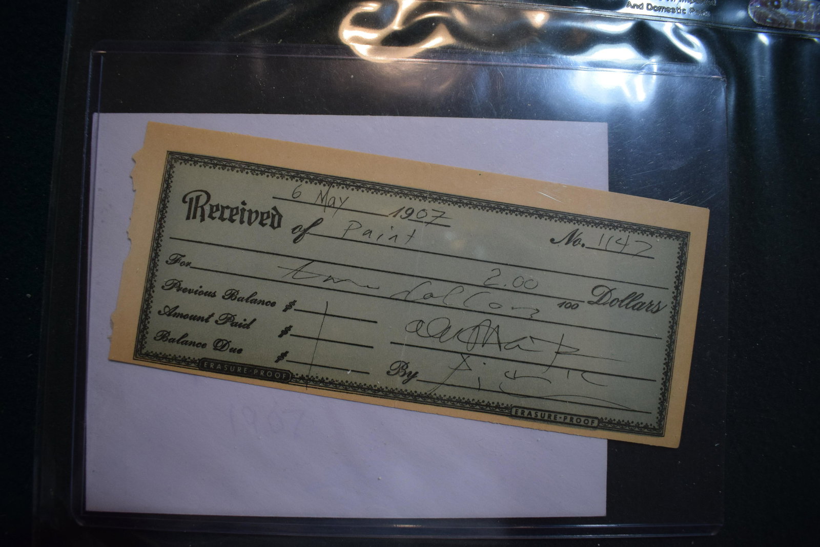 Pablo Picasso signed receipt for painting supplies! (1 of 1)