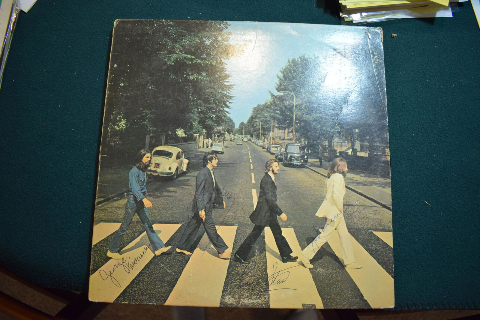 The Beatles ABBY ROAD Signed vinyl record cover w original record w COA (1 of 3)