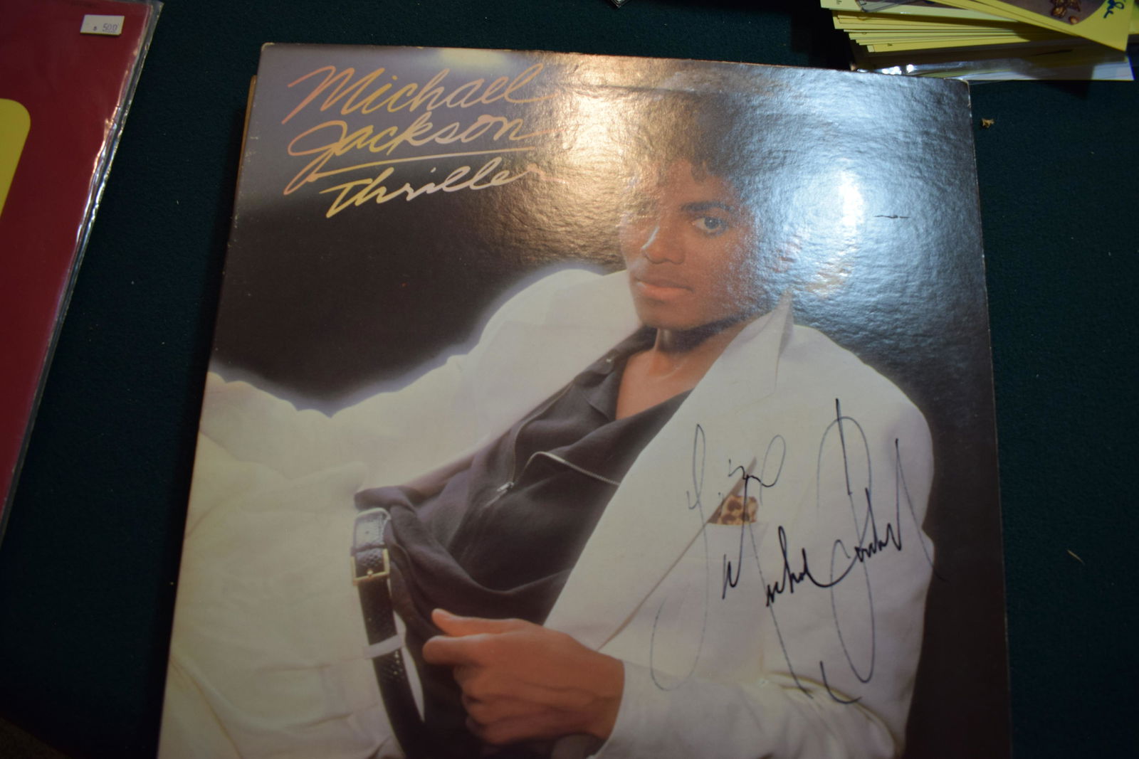 Michael Jackson THRILLER signed vinyl record cover w original record w COA (1 of 1)