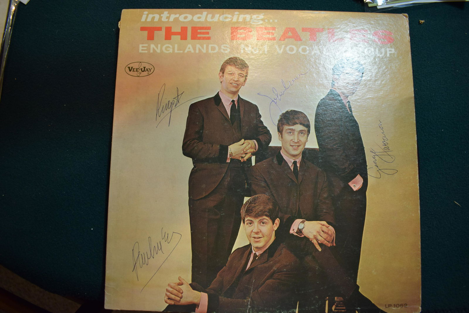 The Beatles INTRODUCING THE BEATLES Signed vinyl record cover w original record w COA (1 of 1)