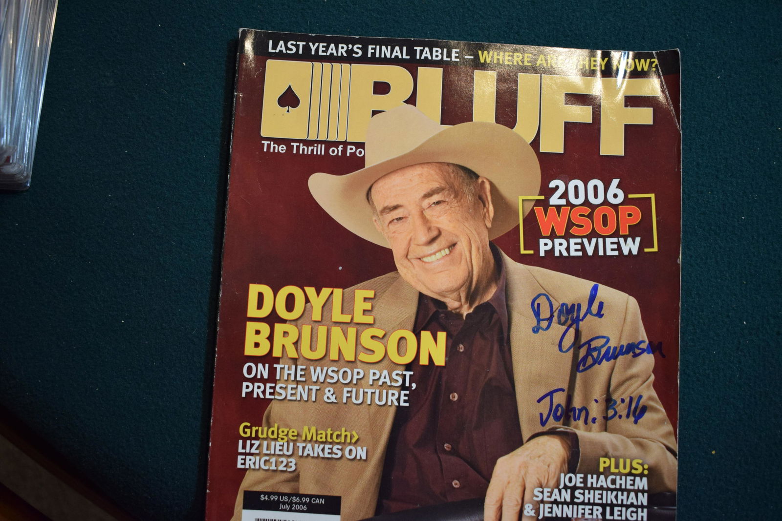 Doyle Brunson Poker legend signed BLUFF magazine (1 of 1)
