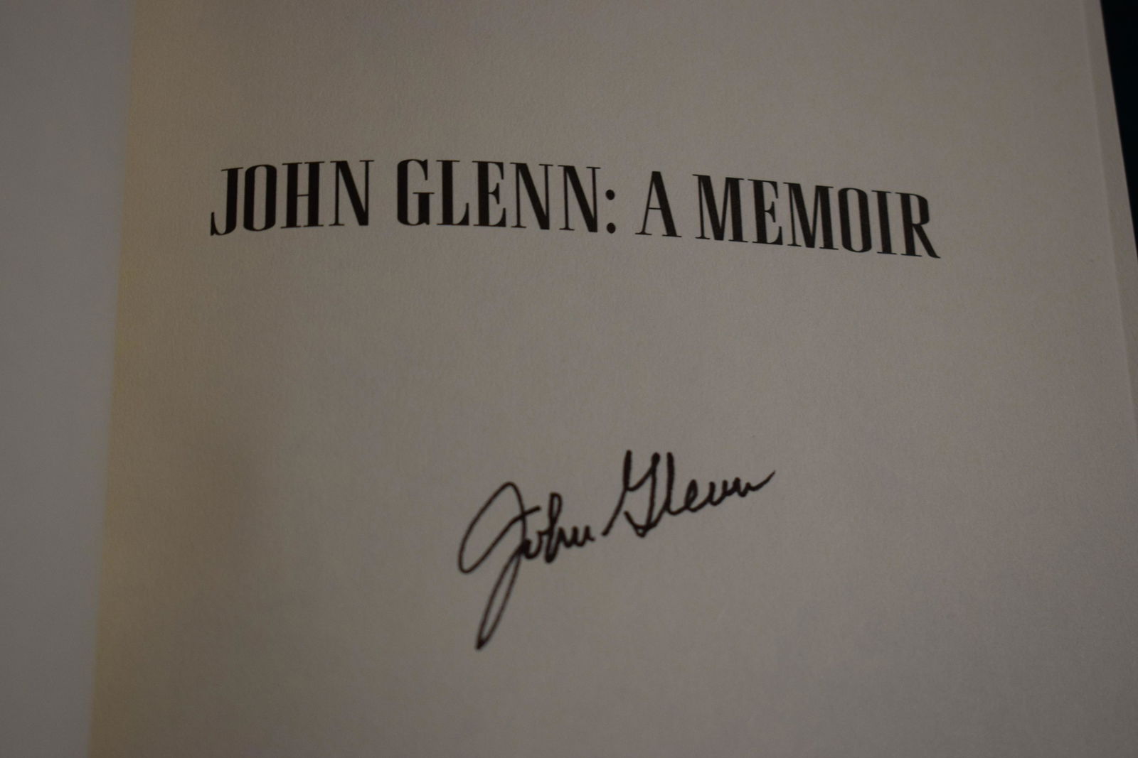 John Glenn NASA MEMIOR signed book (1 of 1)