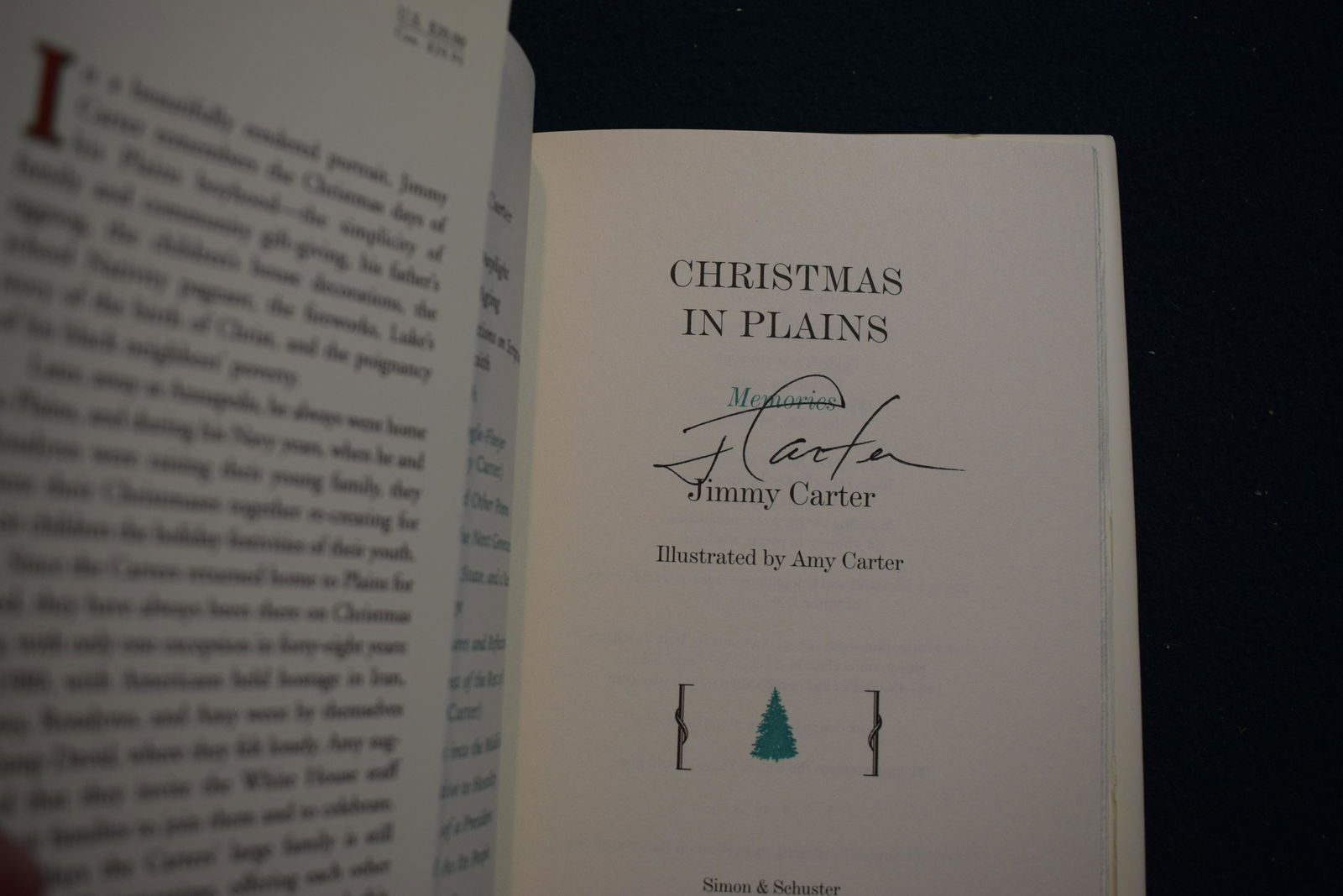 President Jimmy Carter CHRISTMAS IN PLAINS signed book (1 of 1)