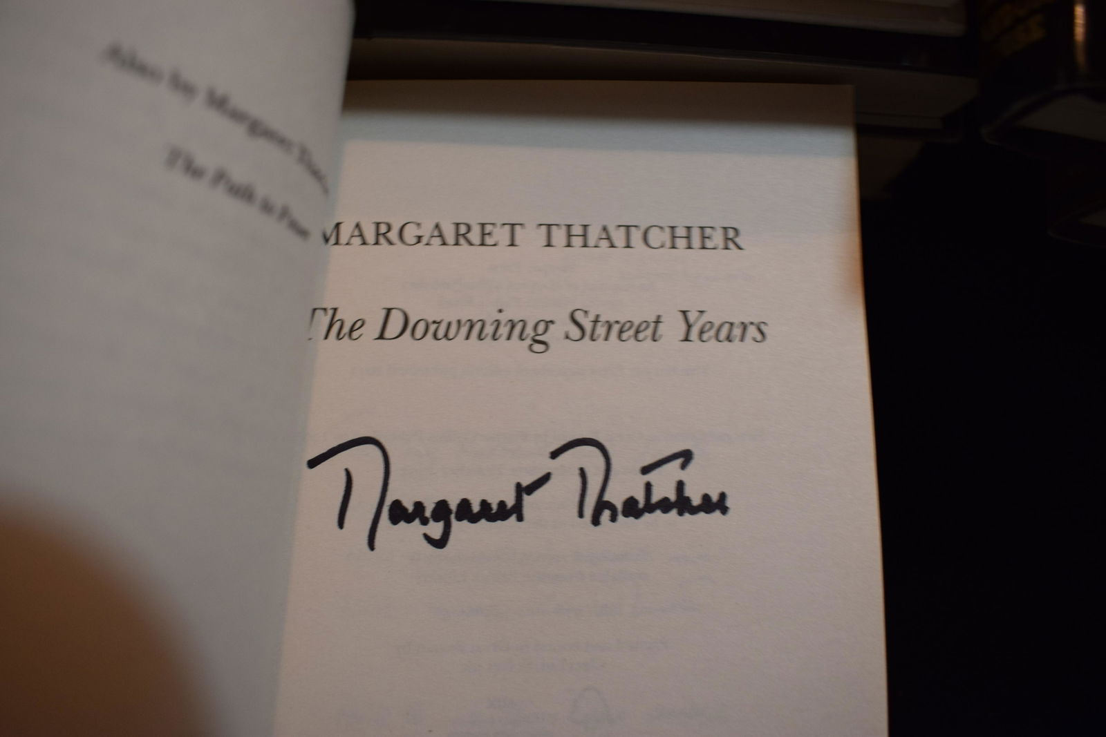 Prime Minister Margaret Thatcher THE DOWNING STREET YEARS signed softback book (1 of 1)