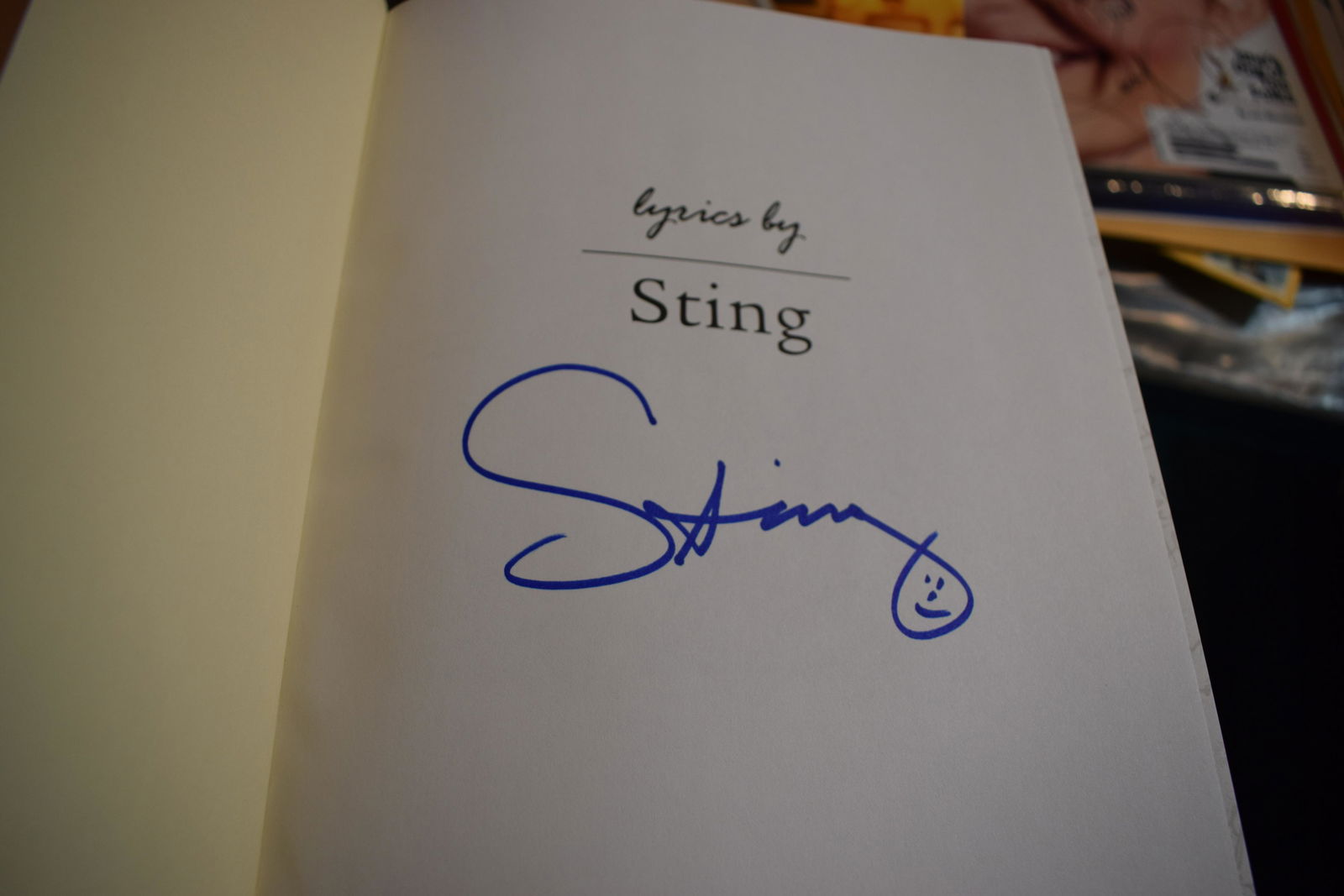 Sting THE POLICE LYRICS signed book (1 of 1)