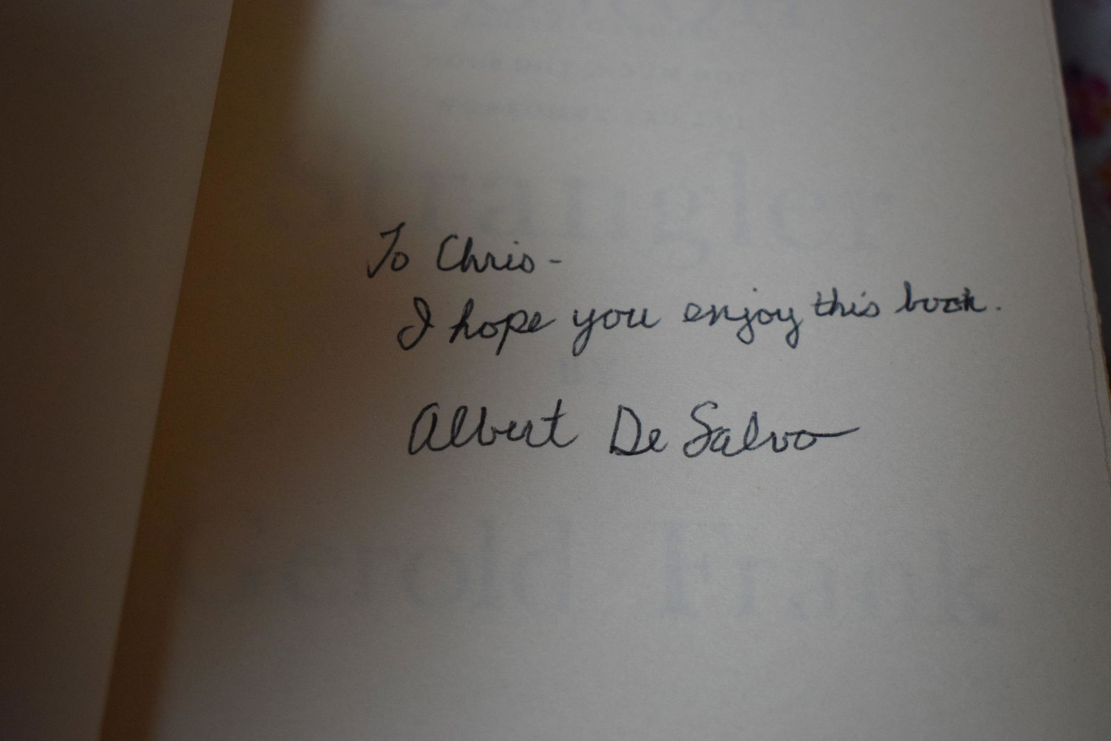 Albert DeSalvo SERIAL KILLER signed book w COA (1 of 2)