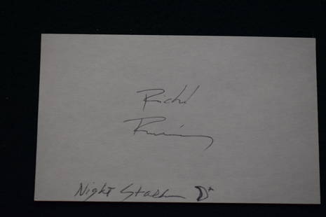 Richard Ramirez SERIAL KILLER signed 3x5 card with NIGHT STALKER added: The Night Stalker, hand-signed index card adding his nickname. Perhaps an odd niche collection of crime related signed letters from a collector that corresponded with the worst of the worst for