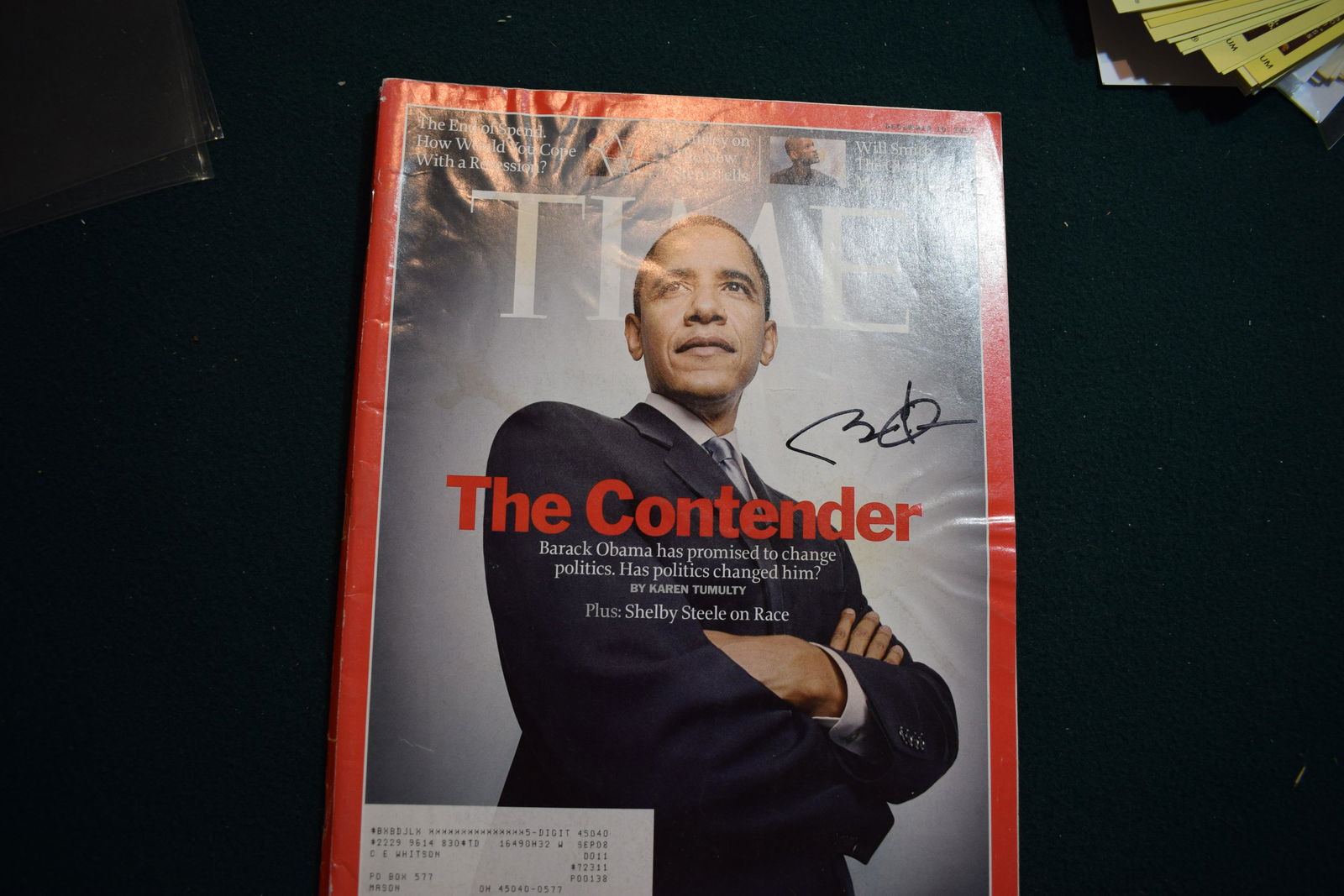 Barack Obama signed TIME 2007 (1 of 1)