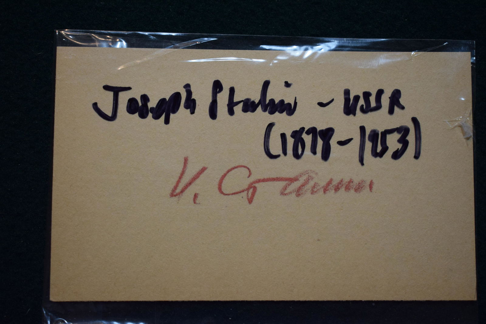 Joseph Stalin USSR signed 3x5 paper w COA (1 of 1)