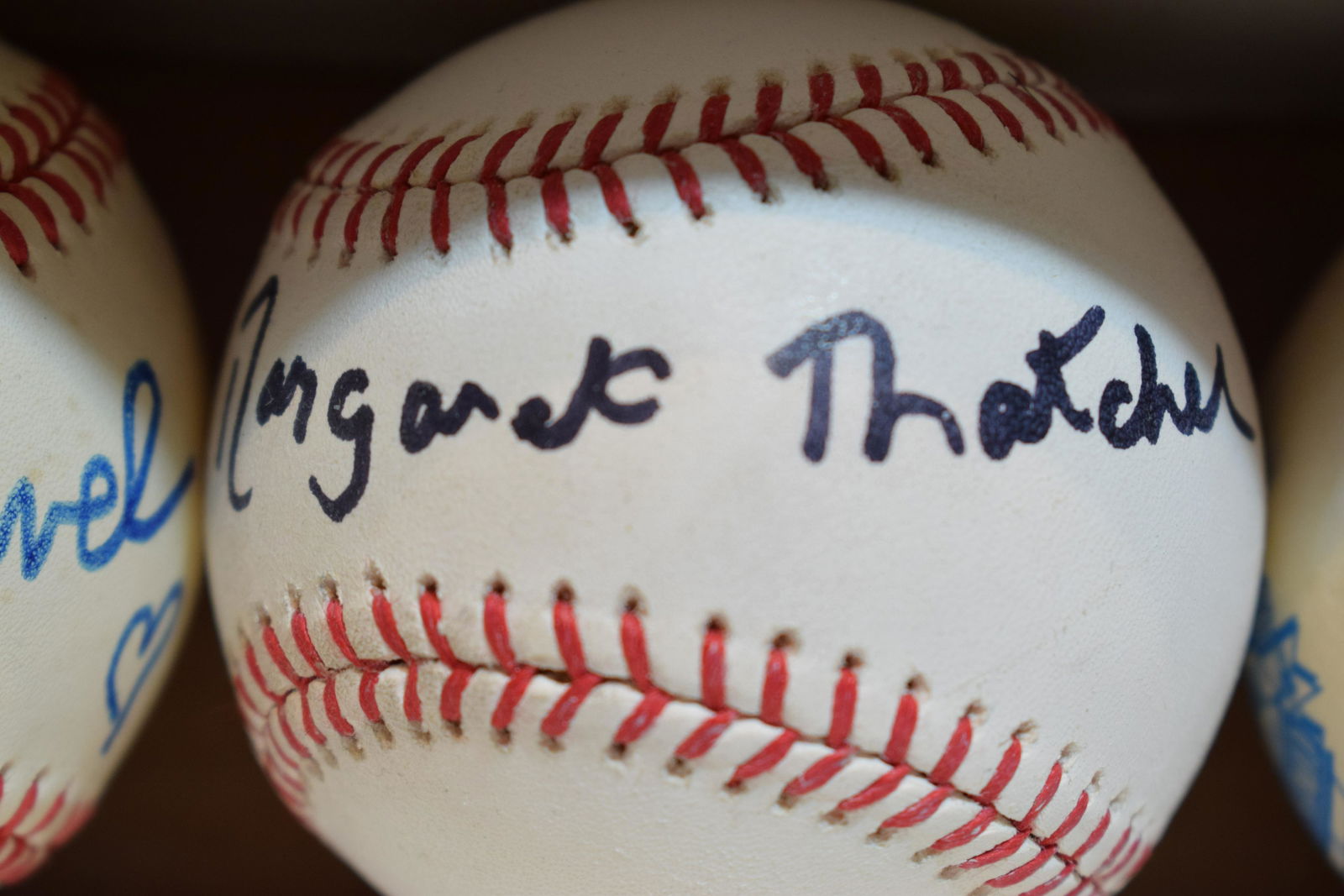 UK Prime Minister Margaret Thatcher SIGNED baseball (1 of 1)