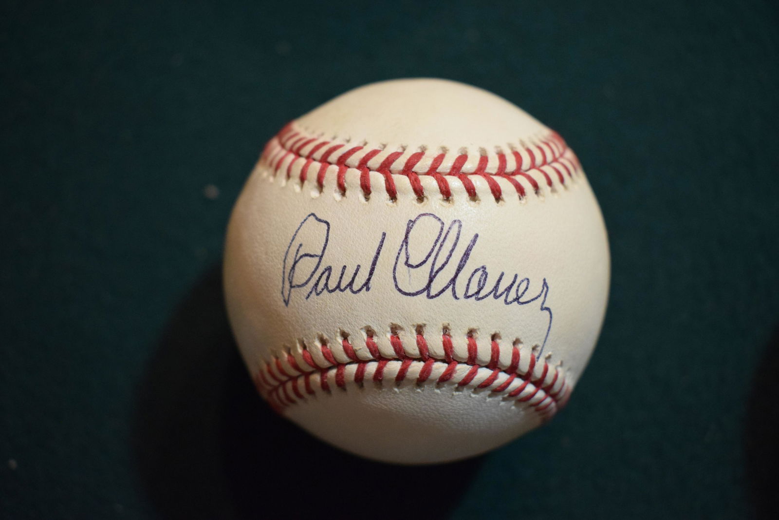 Paul Waner HOF Pirates signed W Herridge AL baseball  TOUGH (1 of 1)