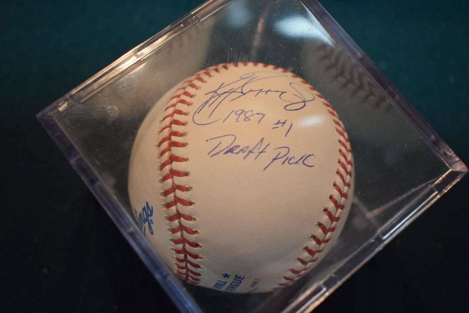 Ken Griffey Jr 1987 #1 pick inscribed signed baseball w JSA (1 of 2)