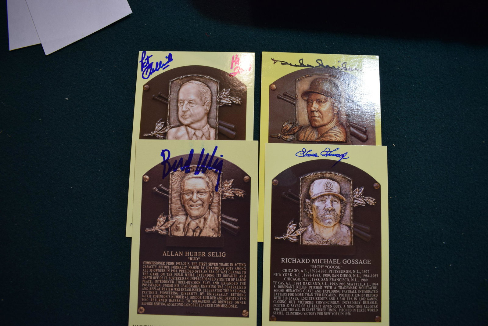 Baseball HOF Plaques signed lot of 4 (Gossage, Selig, Gillick, and Duke Snider) (1 of 1)