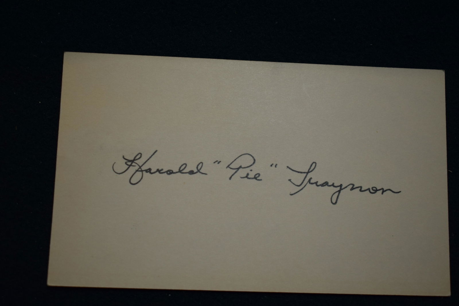 Harold Pie Traynor HOF signed government postcard FULL NAME (1 of 1)