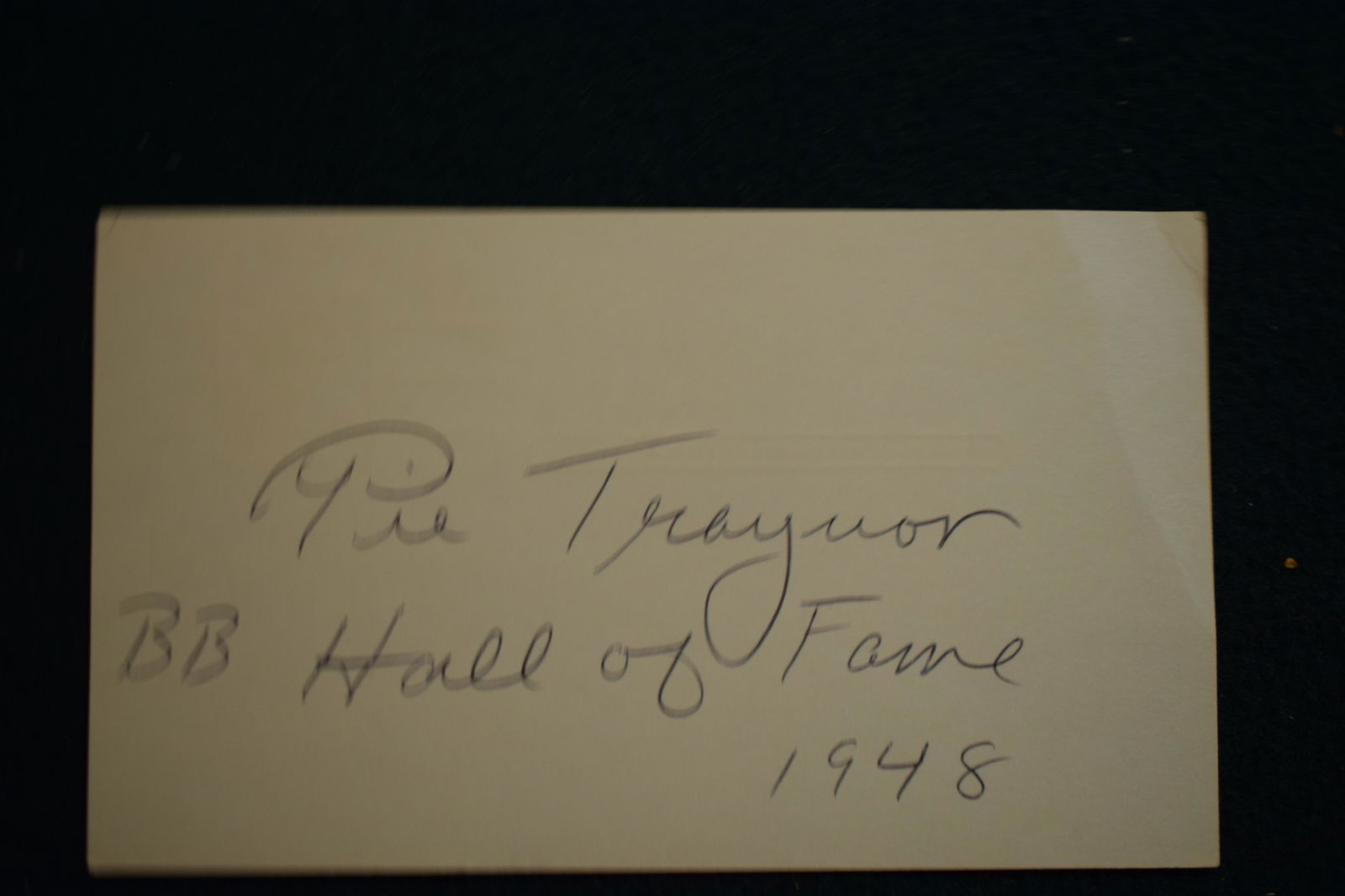 Harold Pie Traynor HOF signed government postcard w HOF 1948 added (1 of 1)