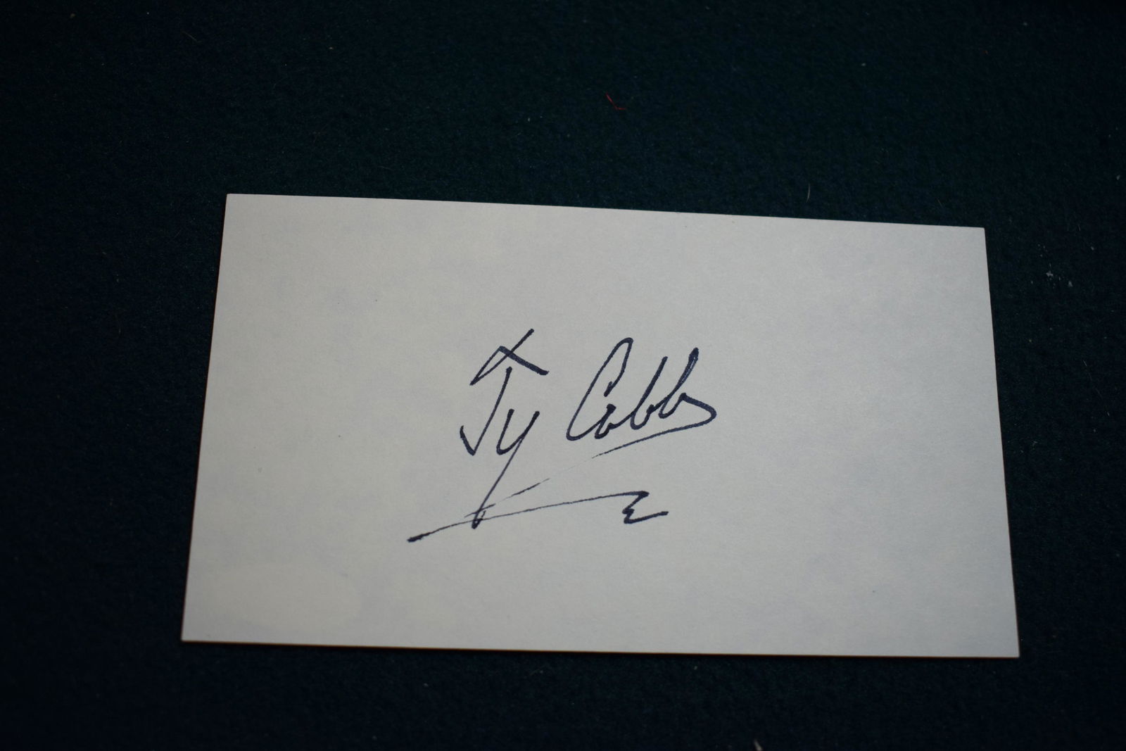 Ty Cobb signed vintage index card HOFer w hologram COA (1 of 1)