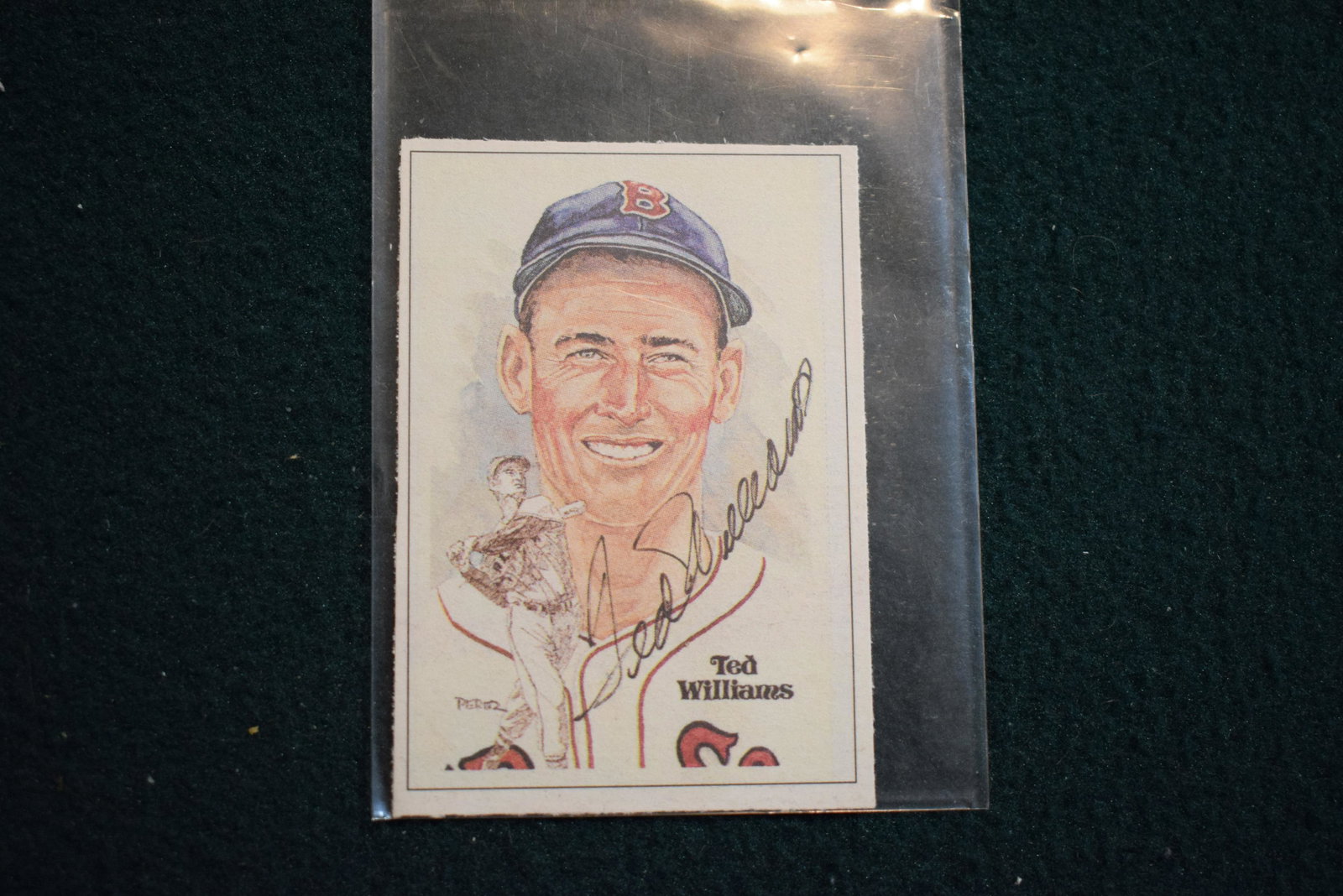 Ted Williams signed card cut from a magazine signed in black ink (1 of 1)