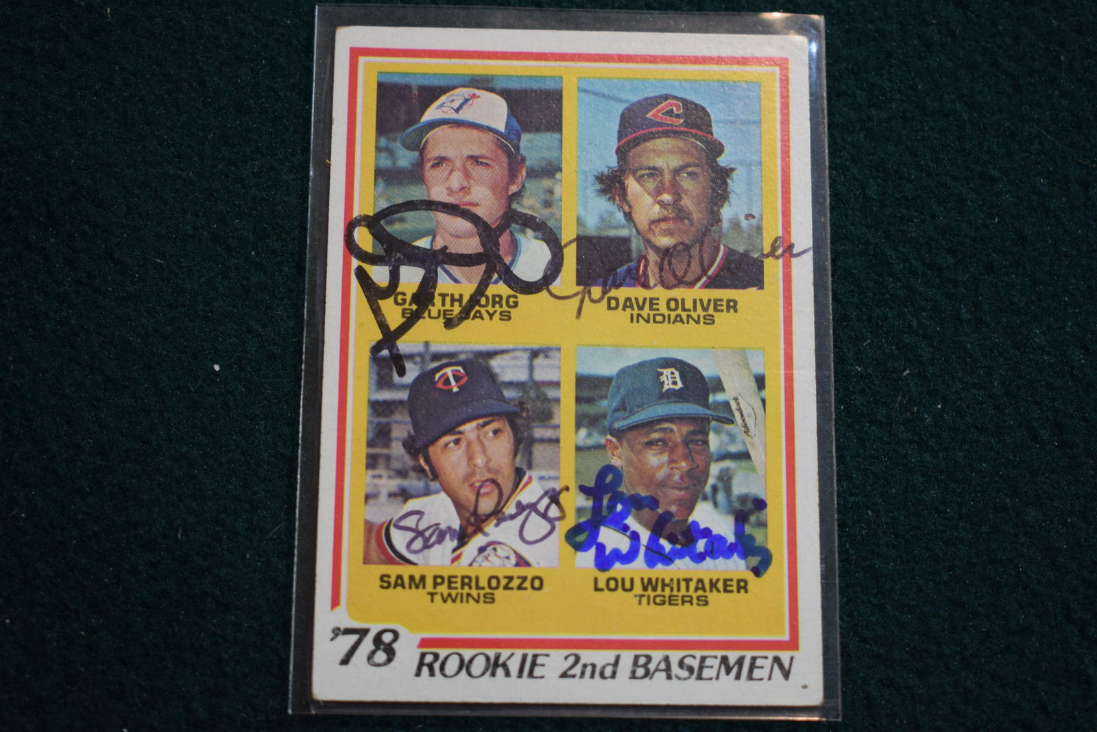 1978 Topps signed Rookie 2nd baseman, Lou Whitaker by all 4 (1 of 1)