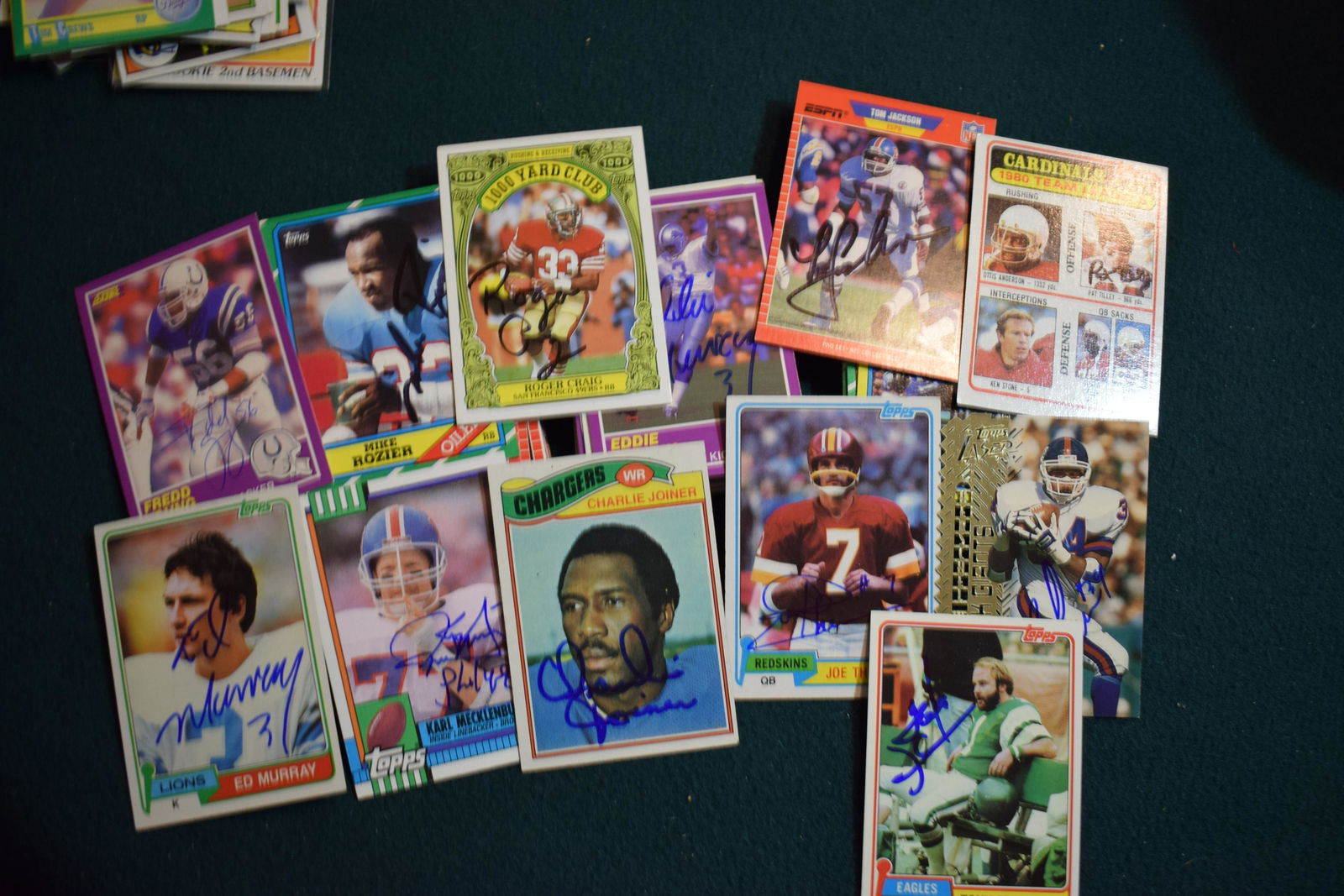 100 SIGNED NFL football  cards lot 1980-1990s (1 of 1)