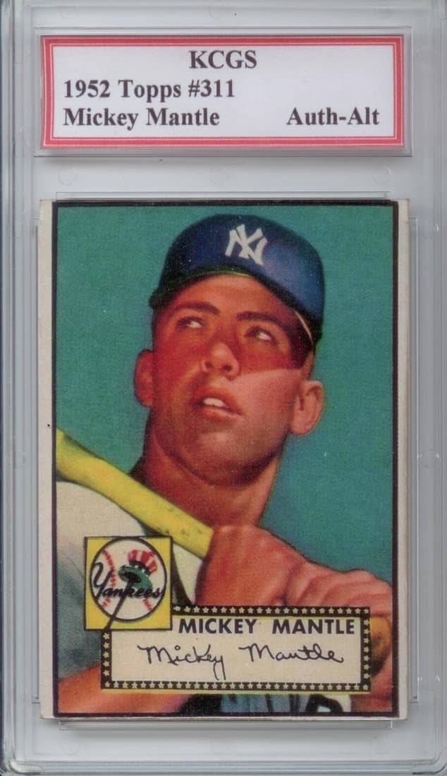 1952 Topps #311 Mickey Mantle card  holy grail card obviously trimmed and encapsuled (1 of 2)