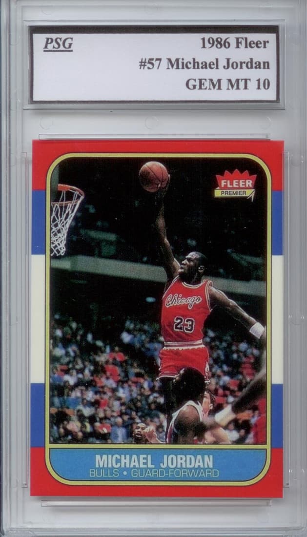 Michael Jordan #57 1986-87 Fleer rookie card  graded a Gem Mint 10. WOW (1 of 2)