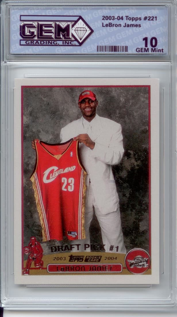 2003 Topps Lebron James rookie #221 GEM graded GEM MINT 10, BEAUTY!! (1 of 2)