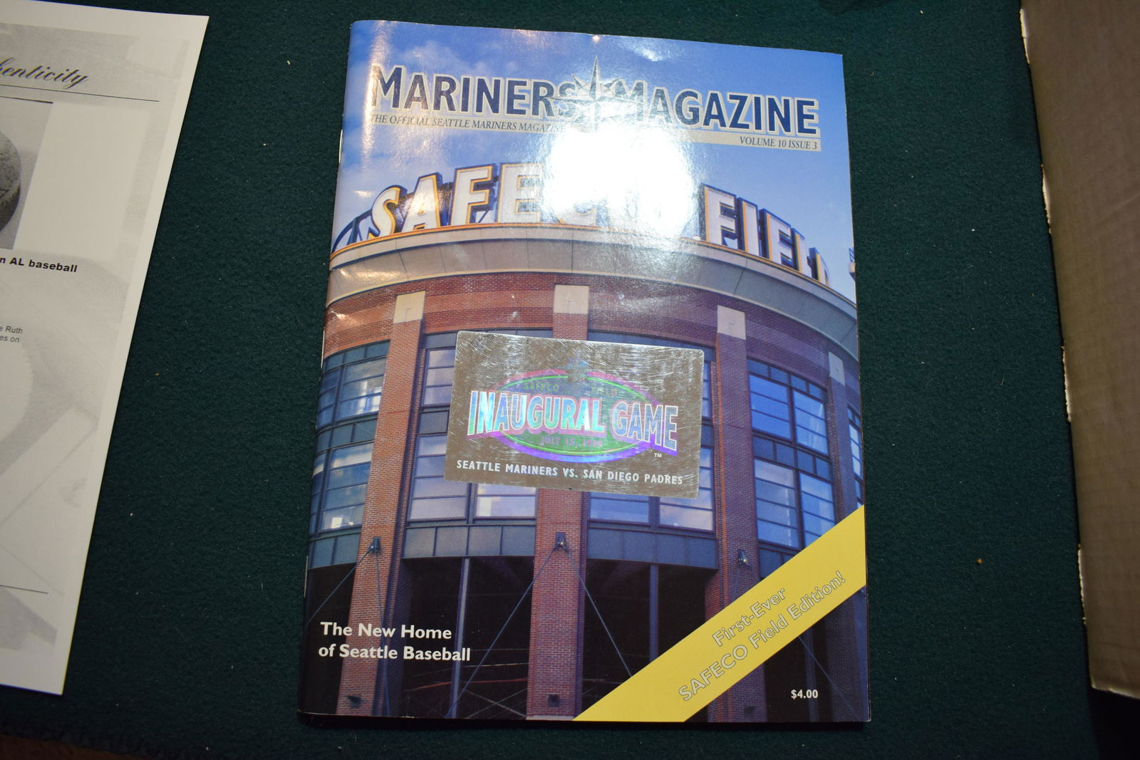 1999 Seattle Mariners Safeco Field Inaugural Game Program w hologram (1 of 1)