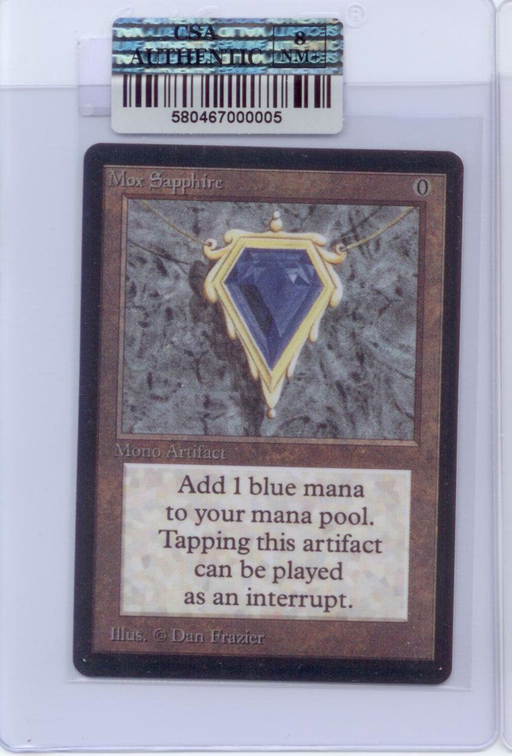 MTG: Beta Mox Saphire Magic the Gathering card POWER NINE. Graded 8 (1 of 2)