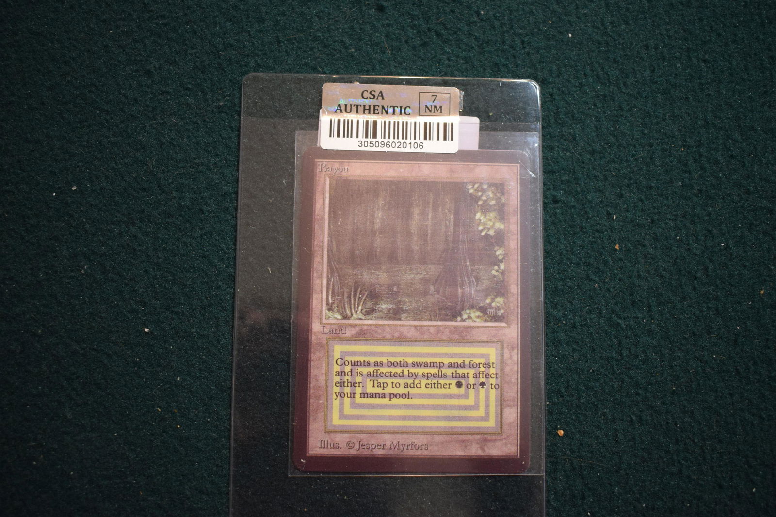 MTG: Beta Bayou Magic the Gathering card DUAL LAND. Graded 7 (1 of 2)