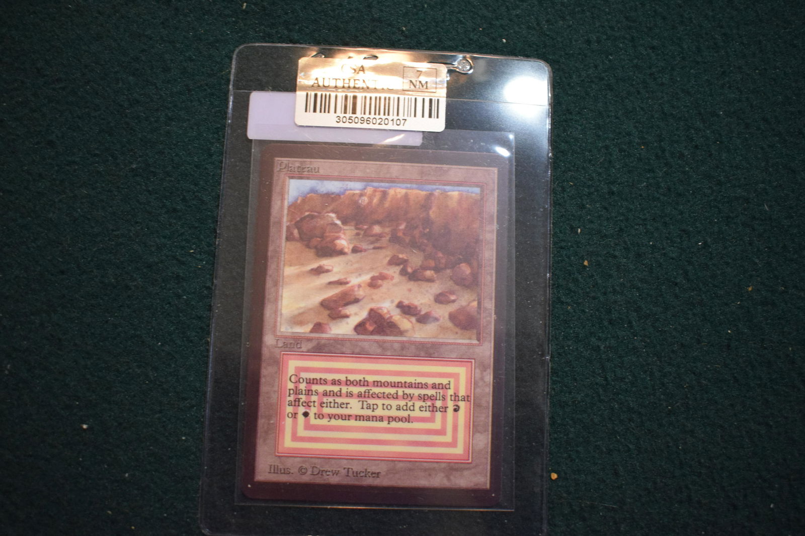 MTG: Beta Plateau Magic the Gathering card DUAL LAND. Graded 7 (1 of 2)